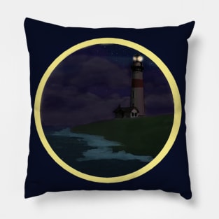 Lighthouse at Night Pillow