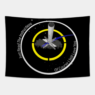 Spacex Rocket Space Landing Pad Bullseye Tapestry