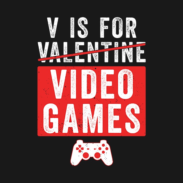 Boys Valentine's Day Design for Gamer V is for Video Games by Dr_Squirrel