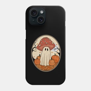 Vintage Halloween Ghost Cat Mushroom Cottagecore Ghost Phone Case