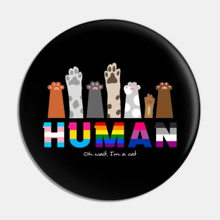 Human Rights, with Cat Paws Pin