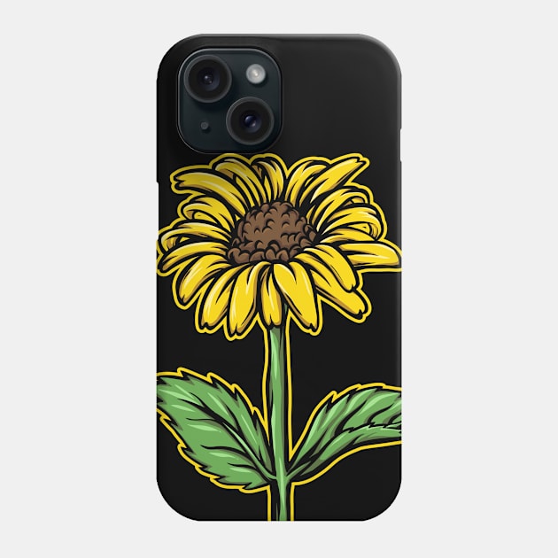 Retro Sunflower Illustration Phone Case by SLAG_Creative