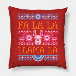 Fa la la Llama La Ugly Sweater Pillow