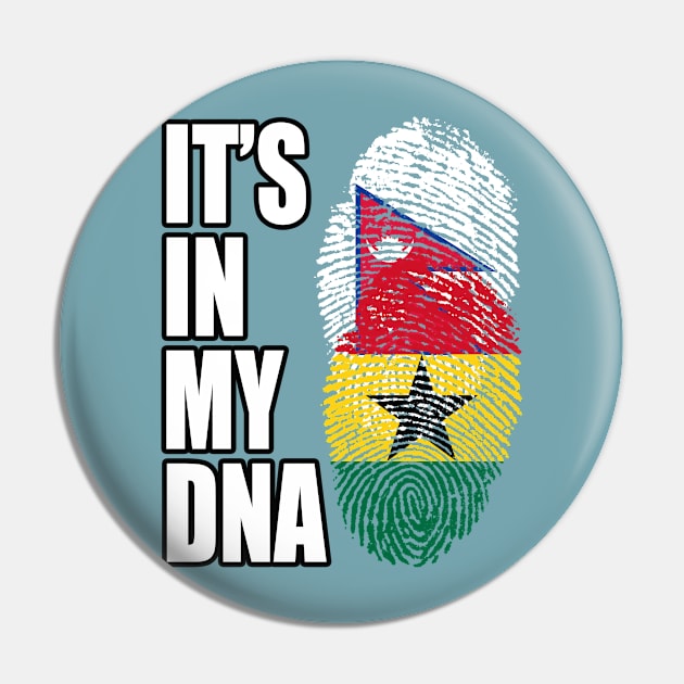 Ghanaian And Nepalese Mix DNA Flag Heritage Pin by Just Rep It!!