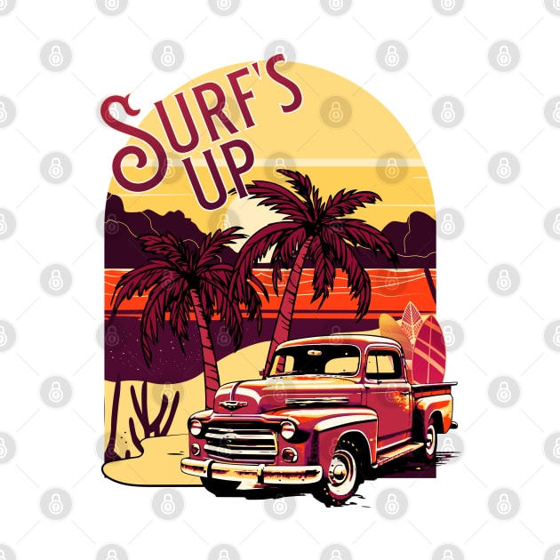 Vintage Truck Surf's Up by TravelTeezShop