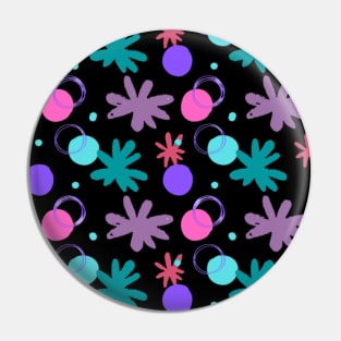 Pink Circle and violet flowers pattern Pin