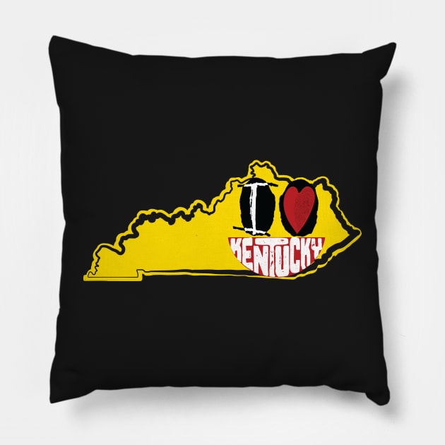 I love Kentucky Happy Face Pillow by pelagio