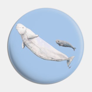 Beluga and baby beluga Pin