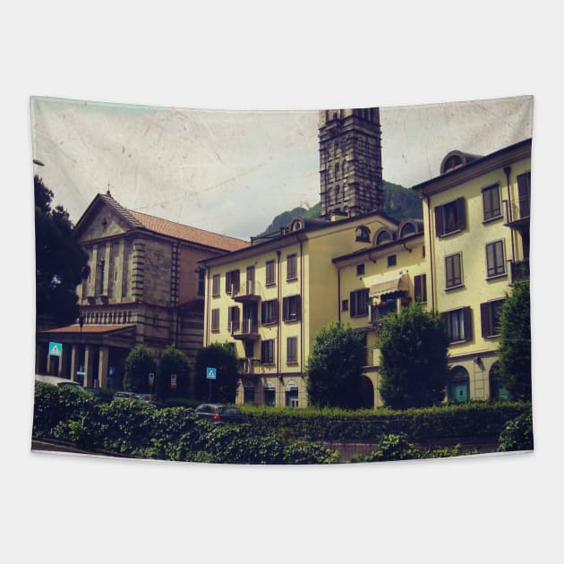 Italy sightseeing trip photography from city scape Milano Bergamo Lecco Tapestry by BoogieCreates