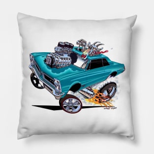 GOATINATOR 1965 GTO blue Pillow