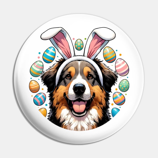 Mountain Cur Enjoys Easter with Bunny Ears Fun Pin by ArtRUs