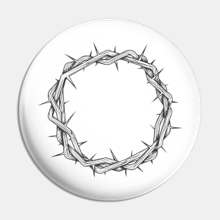 Crown of thorns tattoo. Easter religious symbol of Christianity Pin