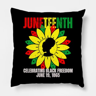 Juneteenth Celebrating Black Freedom 1865 Sunflower Pillow