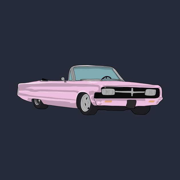 1960s Pink Chevy Car Soft top by NostalgiaUltra