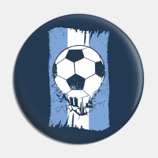 Vintage Argentinian Flag with Football // Retro Argentina Soccer Pin