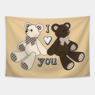 Teddy bear in love vintage style Tapestry