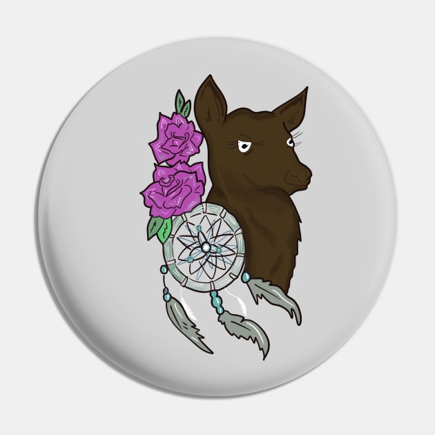 Deer and Dreamcatcher Wild Animals T-shirt Pin by PhantomDesign