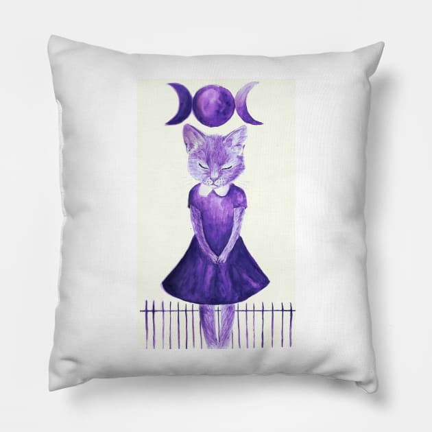 Cult Cutie Cat Pillow by KaijuCupcakes