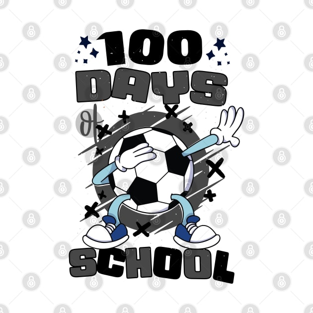 100 days of school featuring a dabbing Football #5 by XYDstore