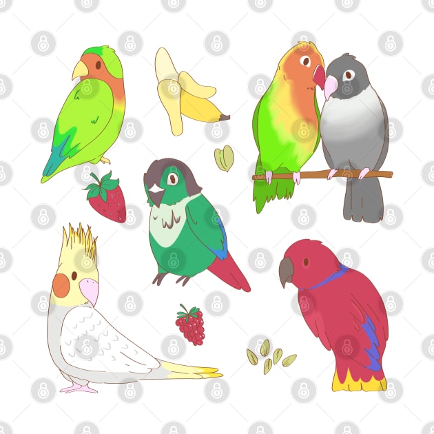 Parrot Friends Sticker Pack by casserolestan