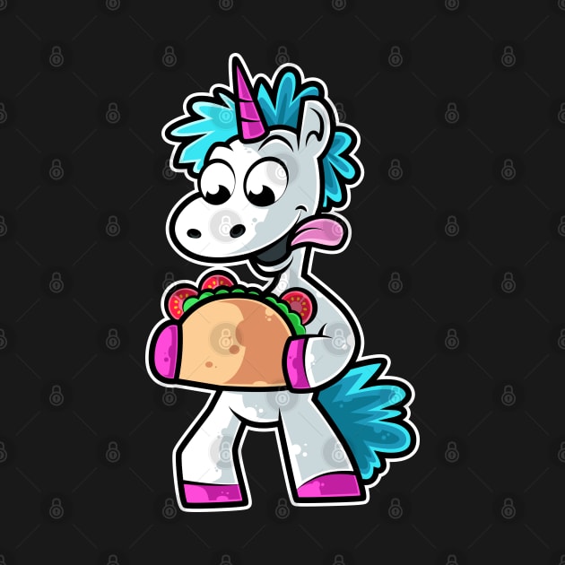 Unicorn Taco Kawaii Neko Anime Mexican food product by theodoros20