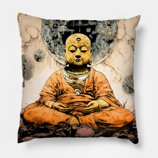 Introspection: The Profound Journey Within on a Dark Background Pillow