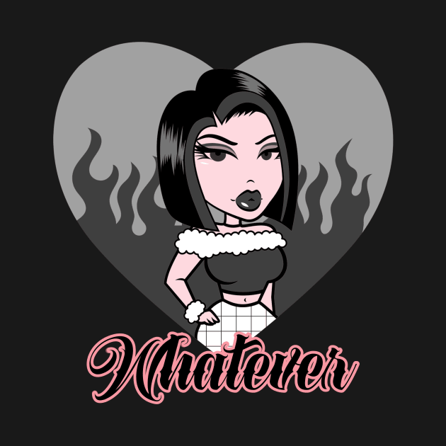 Whatever Girl Doll Black Out Heart v4 by Just In Tee Shirts