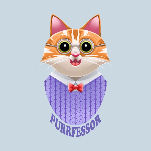 Purrfessor teacher kitty pun by Art by Angele G