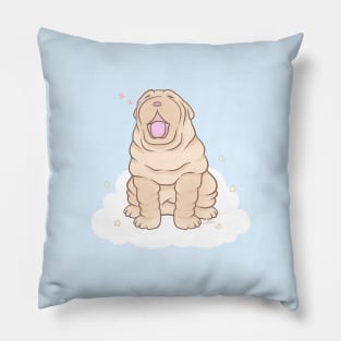 Cream Shar Pei Puppy - Cute Shar Pei Yawning Pillow