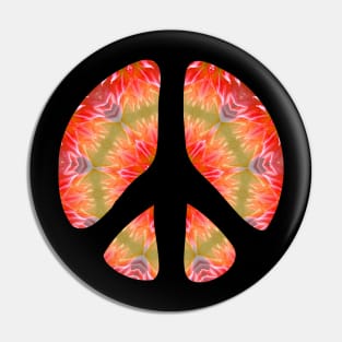 Peace Symbol - Red Pattern 2 Pin