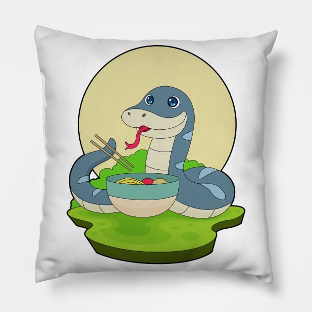 Snake Ramen Pillow by Markus Schnabel