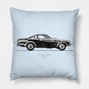 Volvo P1800 1961 - Black and White Pillow