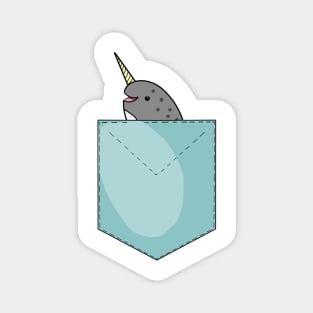 Whale in your pocket - Narwhal Magnet