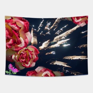 Fireworks and Roses Tapestry