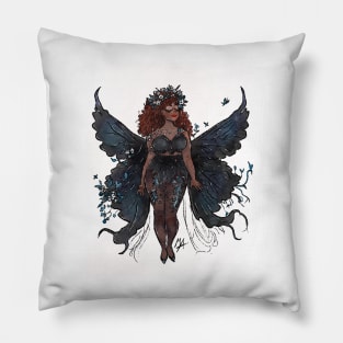 Beautiful Black Fairy Pillow