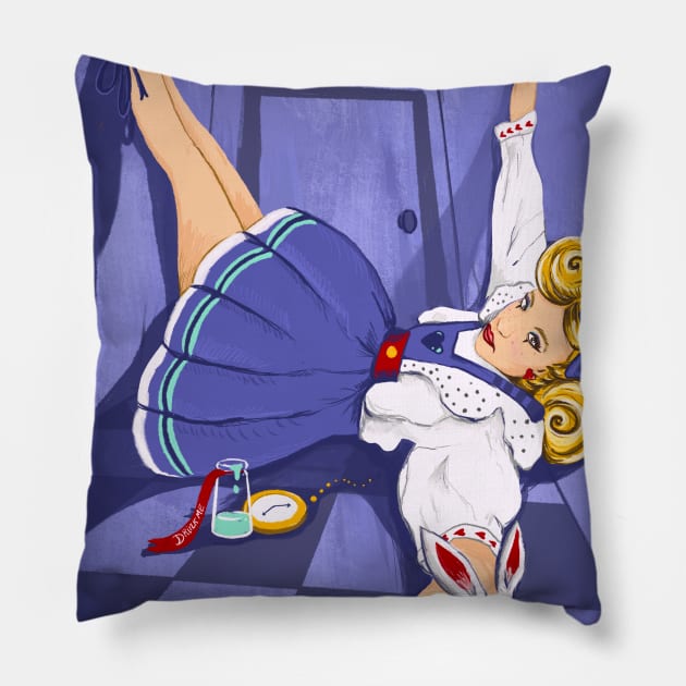Alice in Wonderland by Cindy Rose Studio Pillow by cindyrosestudio