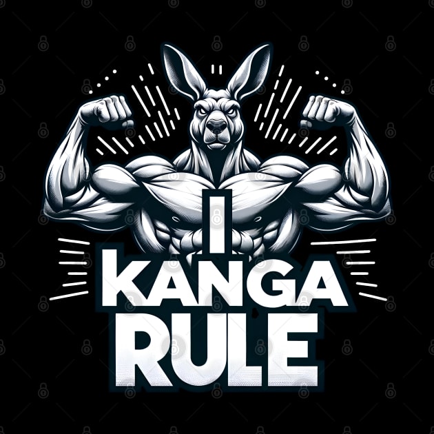 I Kanga Rule Gym Shirt - Jacked Kangaroo by Shirt for Brains