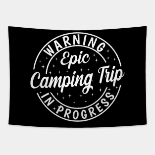 Funny Warning Epic Camping Trip 2023 Matching Cousin Crew Tapestry