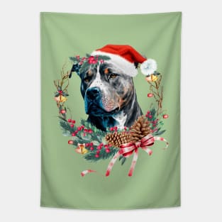 Christmas Dog American Pitbull Tapestry