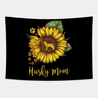 SUNFLOWER HUSKY MOM Tapestry