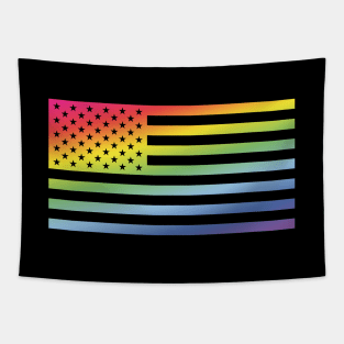 Stars And Stripes / Rainbow Flag (America) Tapestry