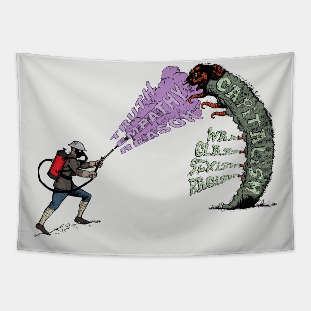 Capitalist Worm Tapestry by BeSmartFightDirty