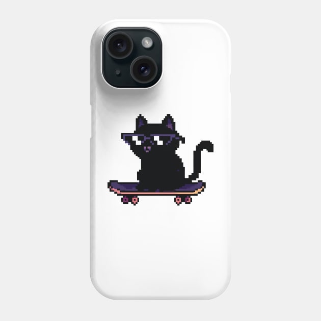 cat skating Phone Case by Catartvip