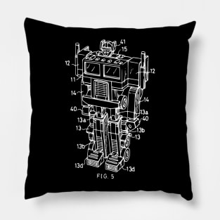 Optimus Prime Autobot Transformers Patent Print Pillow