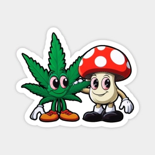 Marijuana Potleaf Weed Cannabis Mushroom Friends Magnet