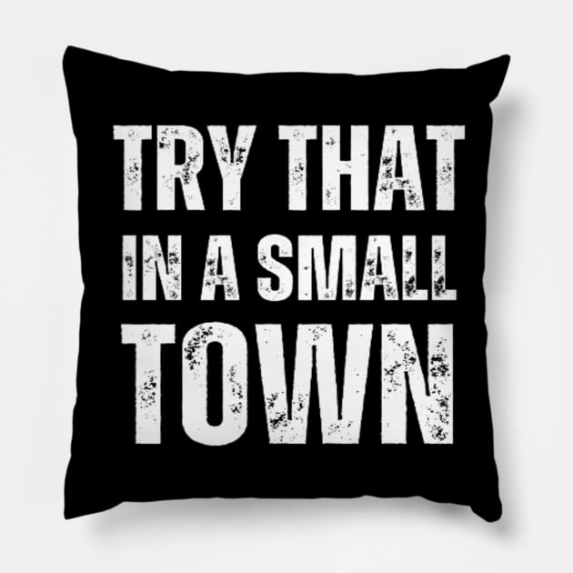 Try That In A Small Town Pillow by aboss