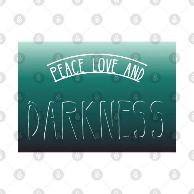 Peace Love and Darkness - Boho Goth - Bohemian Goth, Dark Hippie, Gothic - teal, blue, green by Wanderer Bat
