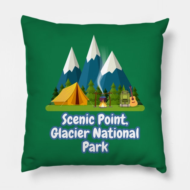 Scenic Point, Glacier National Park Pillow by Canada Cities