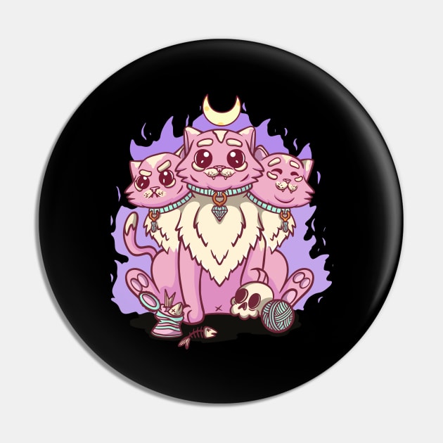 Kawaii Pastel Goth Cute Creepy 3 Headed Cat Skul, Pin by PinkyTree