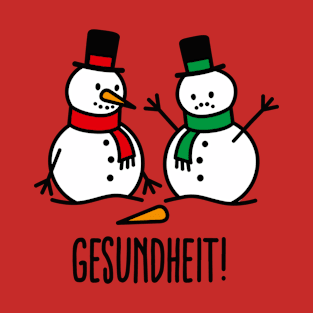 Gesundheit sneezing snowman funny ugly Christmas T-Shirt